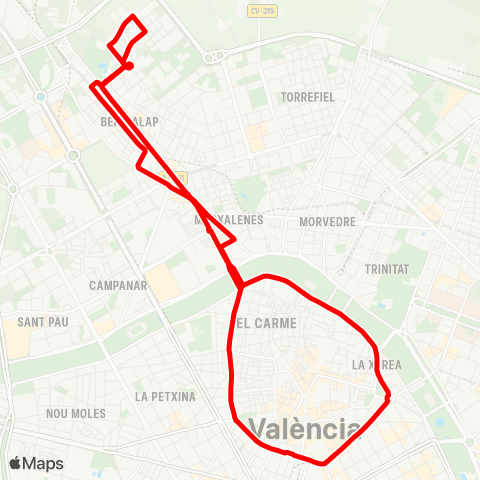 EMT Ciutat Art. Faller - Estació del Nord map