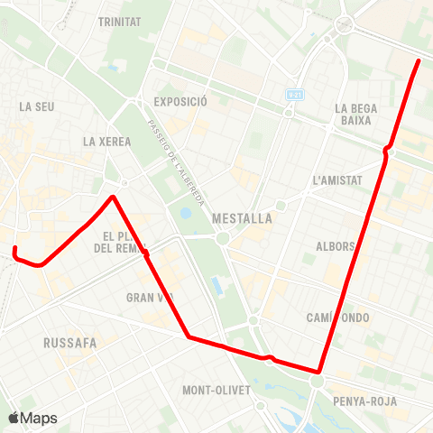 EMT Universitats - Estació del Nord map