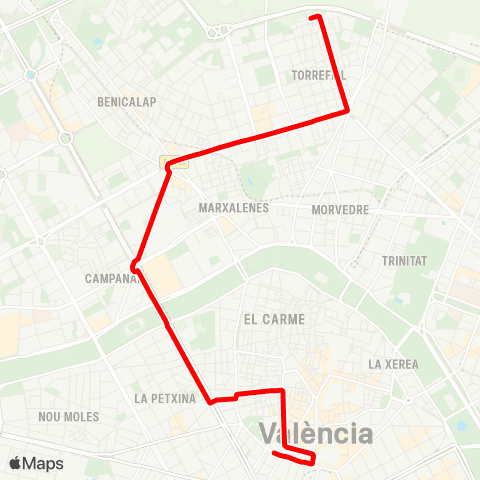 EMT Estació del Nord - Torrefiel map