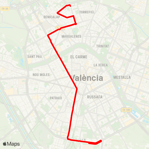 EMT Benicalap - Est. J. Sorolla / Hosp. la Fe map