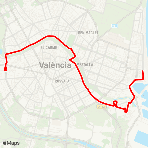 EMT Jardí del Túria map