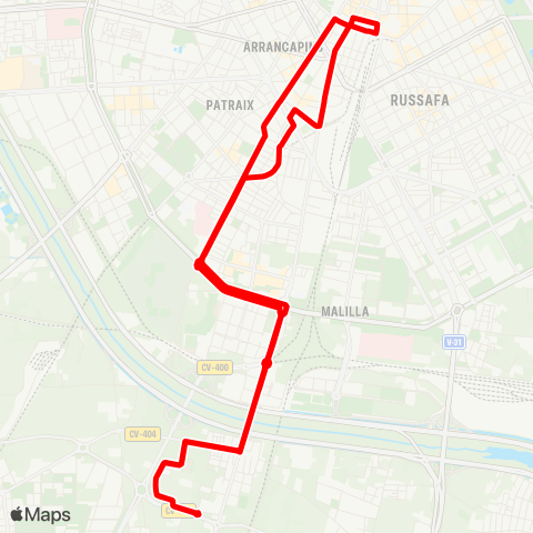 EMT Estació del Nord - la Torre / Sociópolis map