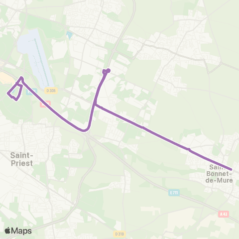 En covoit' Saint-Laurent-de-Mure / Lyon Mermoz map