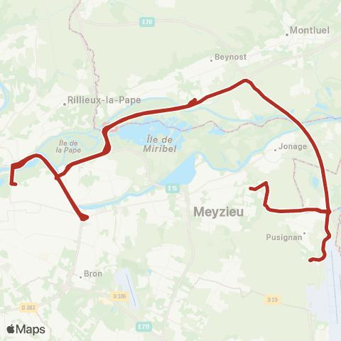 En covoit' Montluel, St-Maurice-de-Beynost / Meyzieu, Villeurbanne map