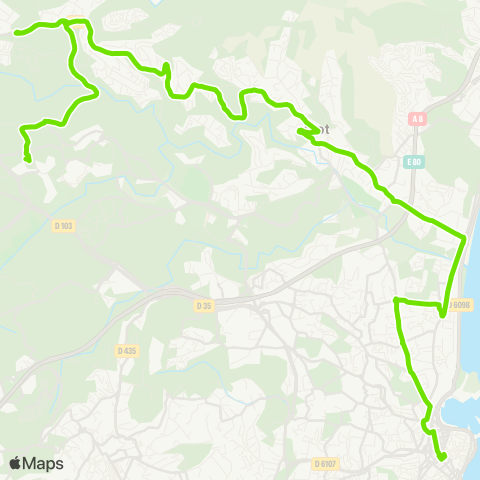 Envibus Pl. Guynemer (Antibes) - Biot Village - Valbonne Village / GR Valbonne Sophia Antipolis map