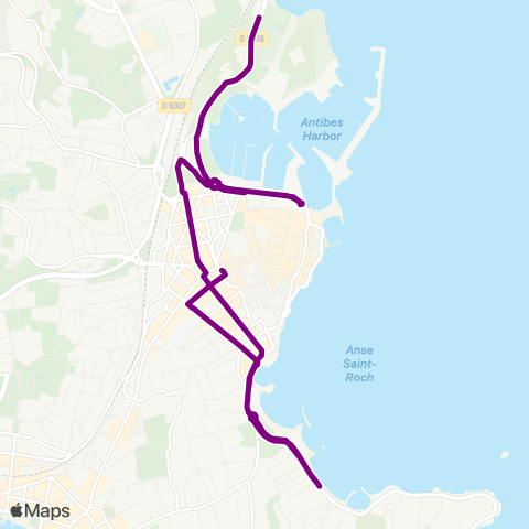 Envibus Pl. Guynemer - Parking relais du Fort Carré - Port de la Salis - Pl. Guynemer map
