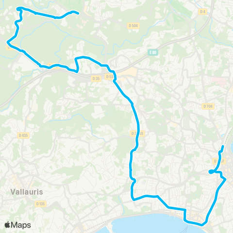 Envibus St-Philippe - Clausonnes - Weisweiller - Antibes-les-Pins - Pôle d'Échanges Antibes map