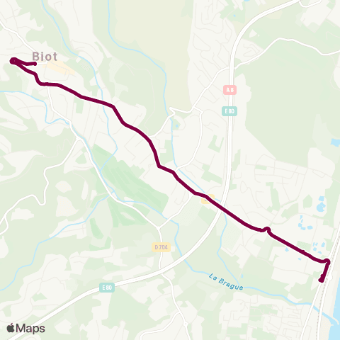 Envibus Navette Estivale de Biot map