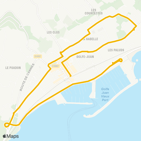 Envibus Navette Estivale de Golfe-Juan map