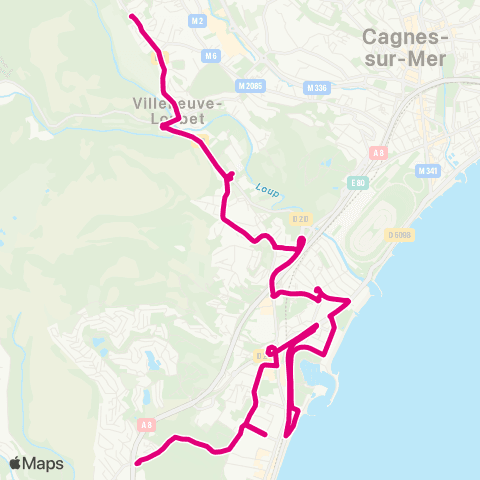 Envibus Navette Estivale de Villeneuve-Loubet map