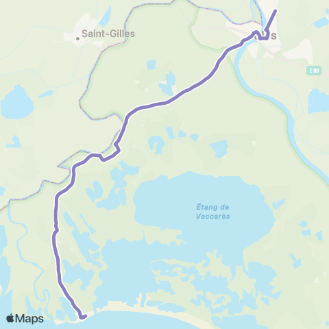 Envia Stes Marie de la Mer - Les Massoucles <> Arles - Gare SNCF map