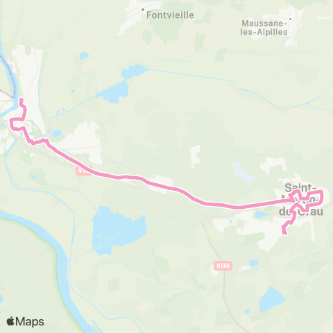 Envia St Martin de Crau Piscine <> Arles Gare SNCF map