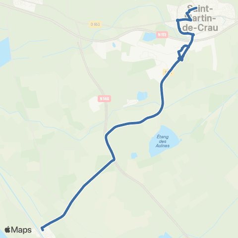 Envia - Lignes scolaires Mas-Thibert ↔︎ St Martin de Crau map