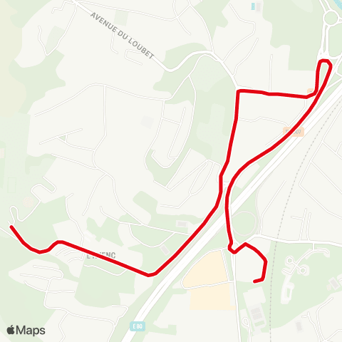 Envibus - Scolaire Ligne Licorne rouge map