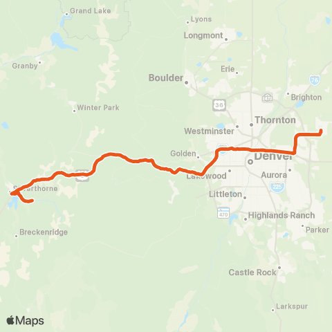 Epic Mountain Express Denver Int'L Airport to Breckenridge, Keystone, Dillon, Frisco map