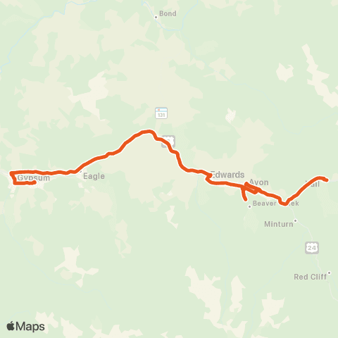 Epic Mountain Express Ege to Vail / Bc map