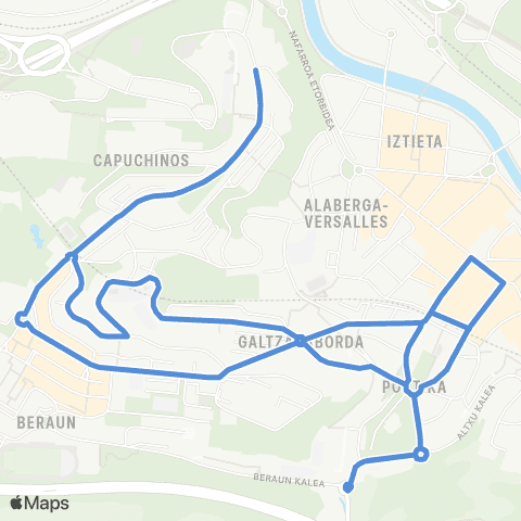Errenteria Urbanoa Gauekoa-Nocturno map