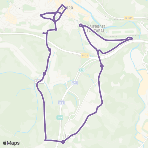 Errenteria Urbanoa Gauekoa-Nocturno map