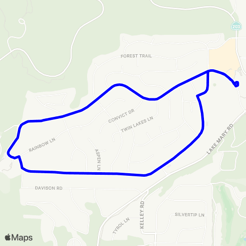 Eastern Sierra Transit Blue Line map