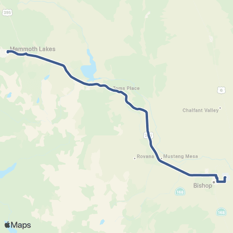 Eastern Sierra Transit Mammoth Express map