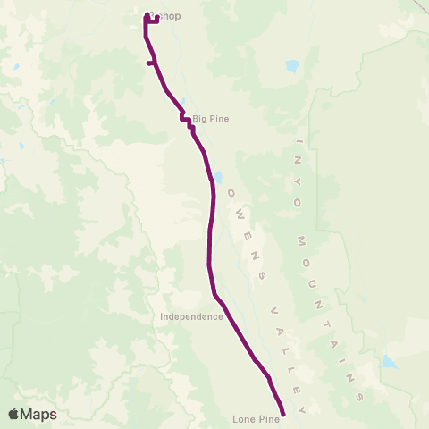 Eastern Sierra Transit Lone Pine Express map