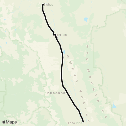 Eastern Sierra Transit Lone Pine Express map