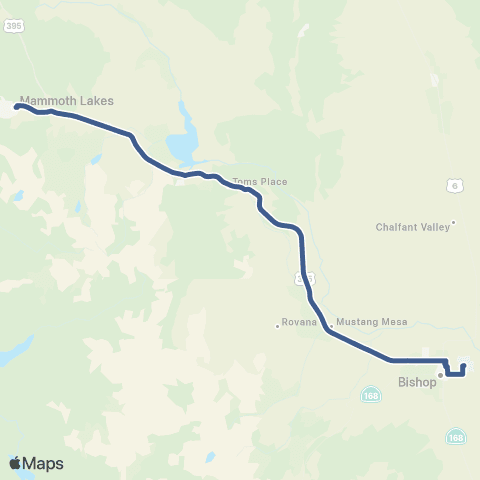 Eastern Sierra Transit 395 South / MMX map