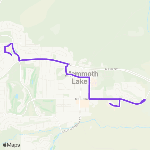Eastern Sierra Transit Purple Line map