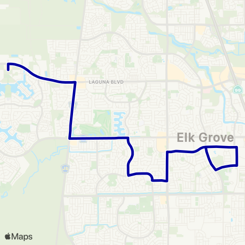 E-tran (Elk Grove Transit) Elk Grove Local Route map