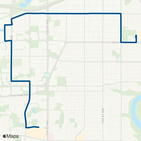 ETS West Edmonton Mall - Westmount map