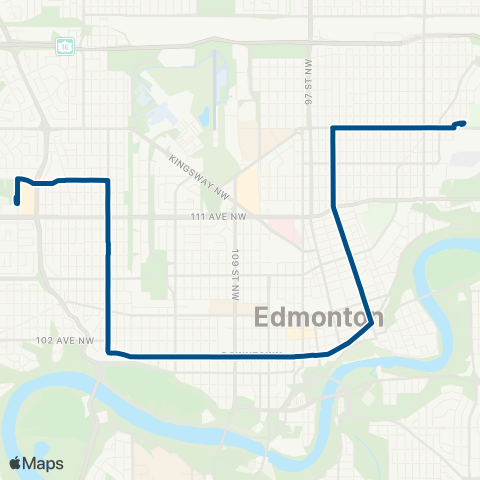 ETS Westmount - Downtown - Coliseum map