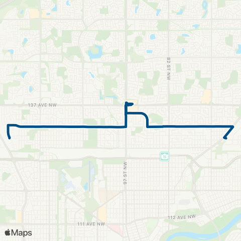 ETS Dunvegan - Northgate - Belvedere map