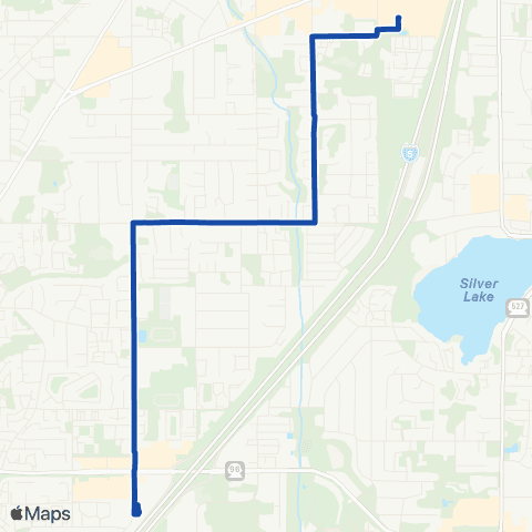 Everett Transit S to Mariner P&R - N to Mall Station map