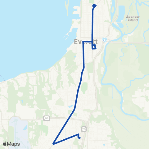 Everett Transit S to Mall Station - N to College Station map