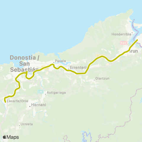 Euskotren Trena Lasarte-Hendaia map