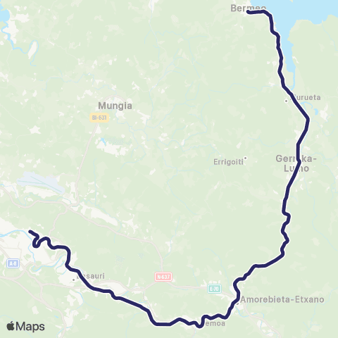 Euskotren Trena Bilbao-Bermeo map