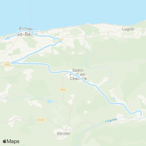 ÉVA'D Bus Évian Gare SNCF - Bernex Église map