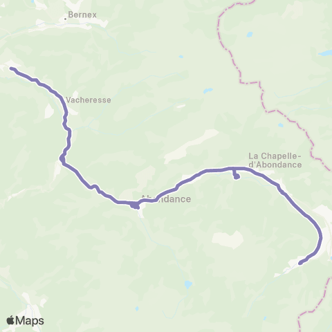 ÉVA'D Bus Abondance Maison du Fromage - Châtel Linga map