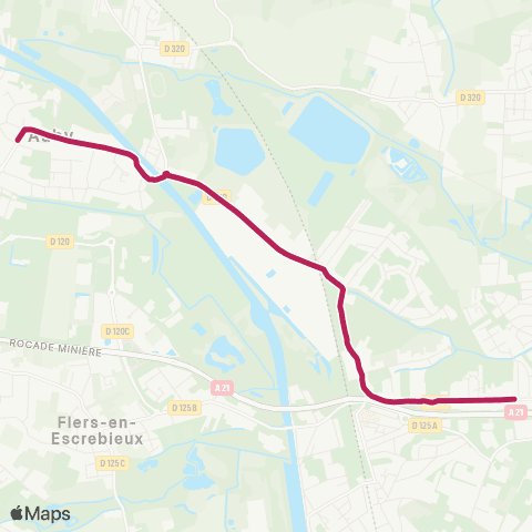 Évéole - Transport à la demande Auby Jaurès - les Asturies map