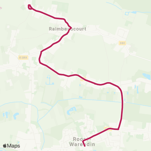 Évéole - Transport à la demande Roost 4 Pavés - Raimbeaucourt Lenne map