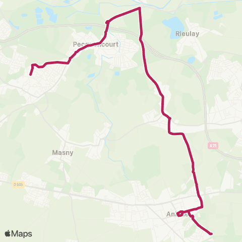 Évéole - Transport à la demande Anchin - Église Aniche map