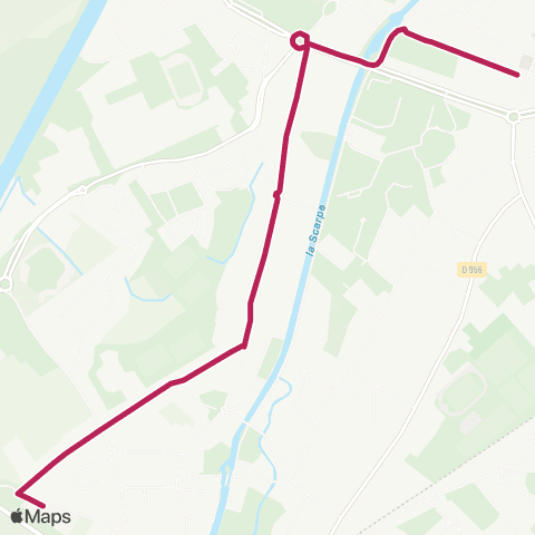 Évéole - Transport à la demande Cimetière Lambres - Ctre comm. Douai map