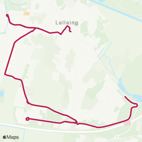 Évéole - Transport à la demande Lallaing Mairie - Lallaing Pont Vincourt map