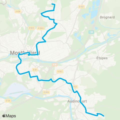 évolitY Grand-Charmont les Fougeres - Audincourt Champs Montants map