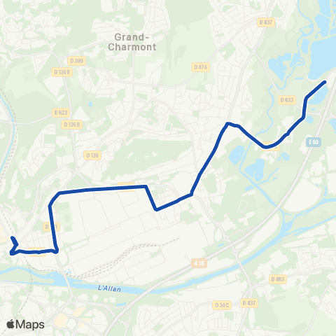 évolitY Montbéliard Acropole - Brognard Base Nautique map