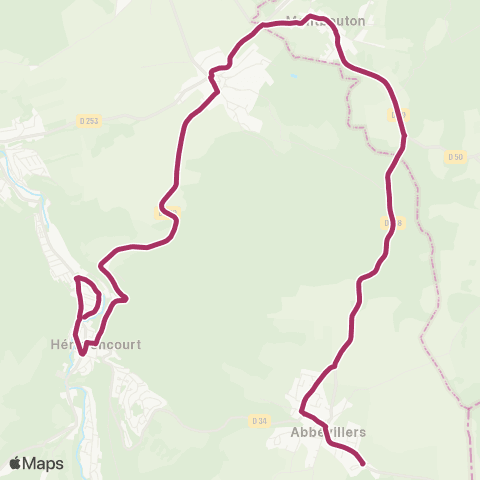 évolitY - Scolaire Collège des 4 Terres - Meslières / Abbévillers map