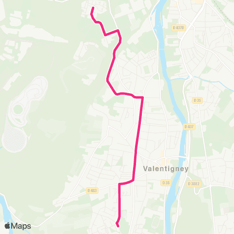 évolitY - Scolaire Collège les Bruyères - Valentigney Peugeot map