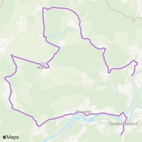 évolitY - Scolaire Collège JJ. Rousseau - Bavans / Lougres / Montenois / Ste-Marie / Issans / Allondans map