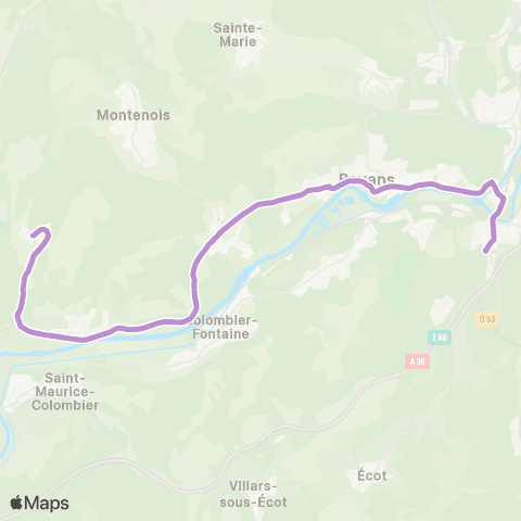 évolitY - Scolaire Collège JJ. Rousseau - Bavans / Lougres / Longevelle s/ Doubs map