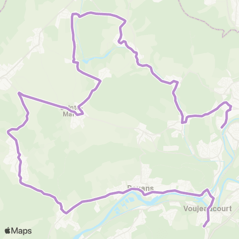 évolitY - Scolaire Collège JJ. Rousseau - Dampierre s/ le Doubs / Lougres / Montenois / Longevelle-s/-Doubs map